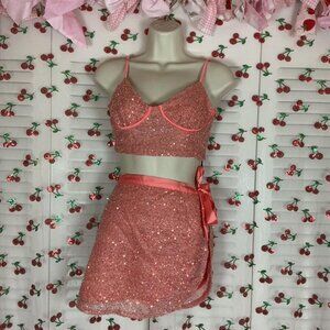 Forever 21 Pink Sequin Two Piece